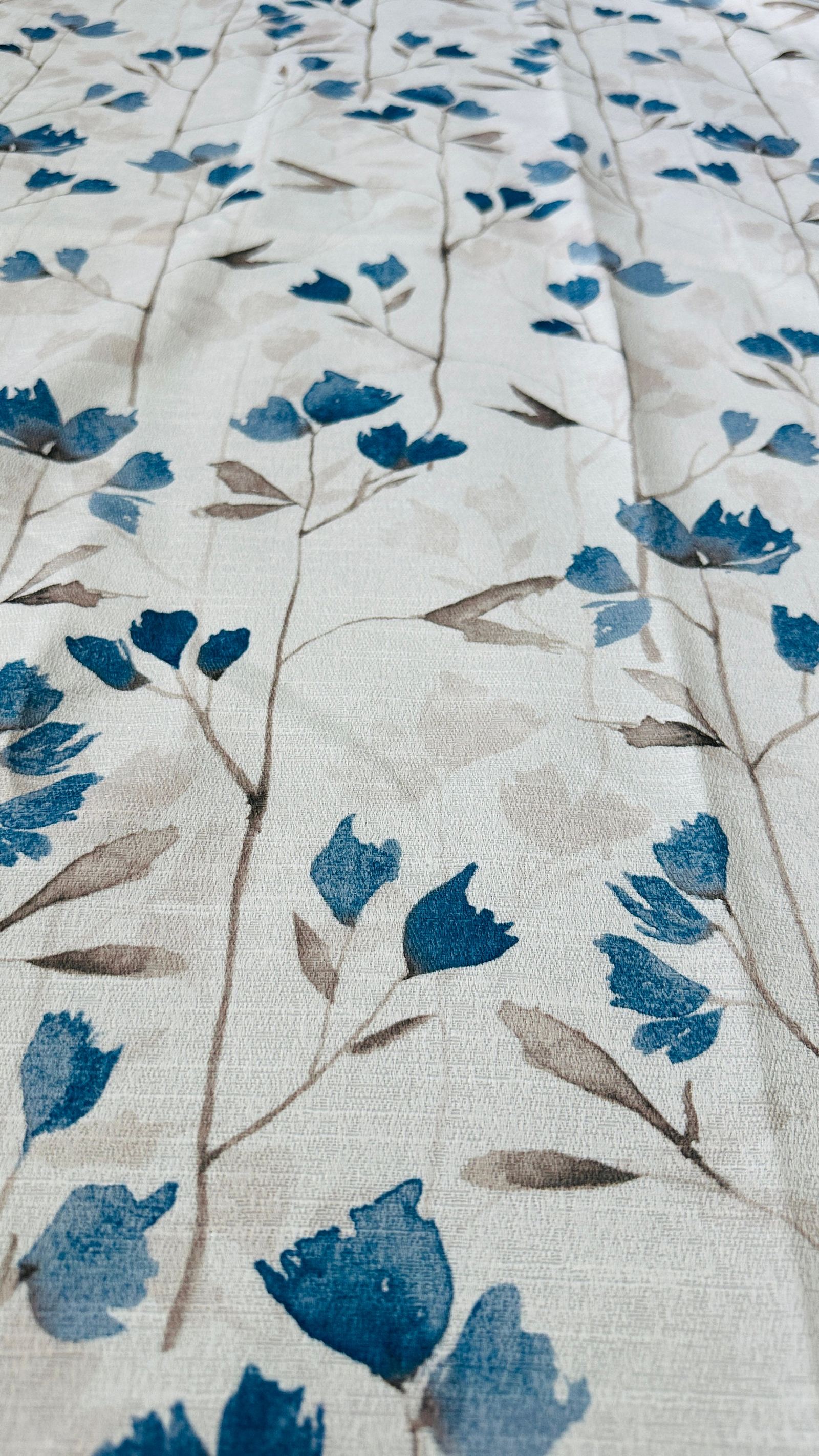 Blue Floral Curtain Panel, photo 1 of 10