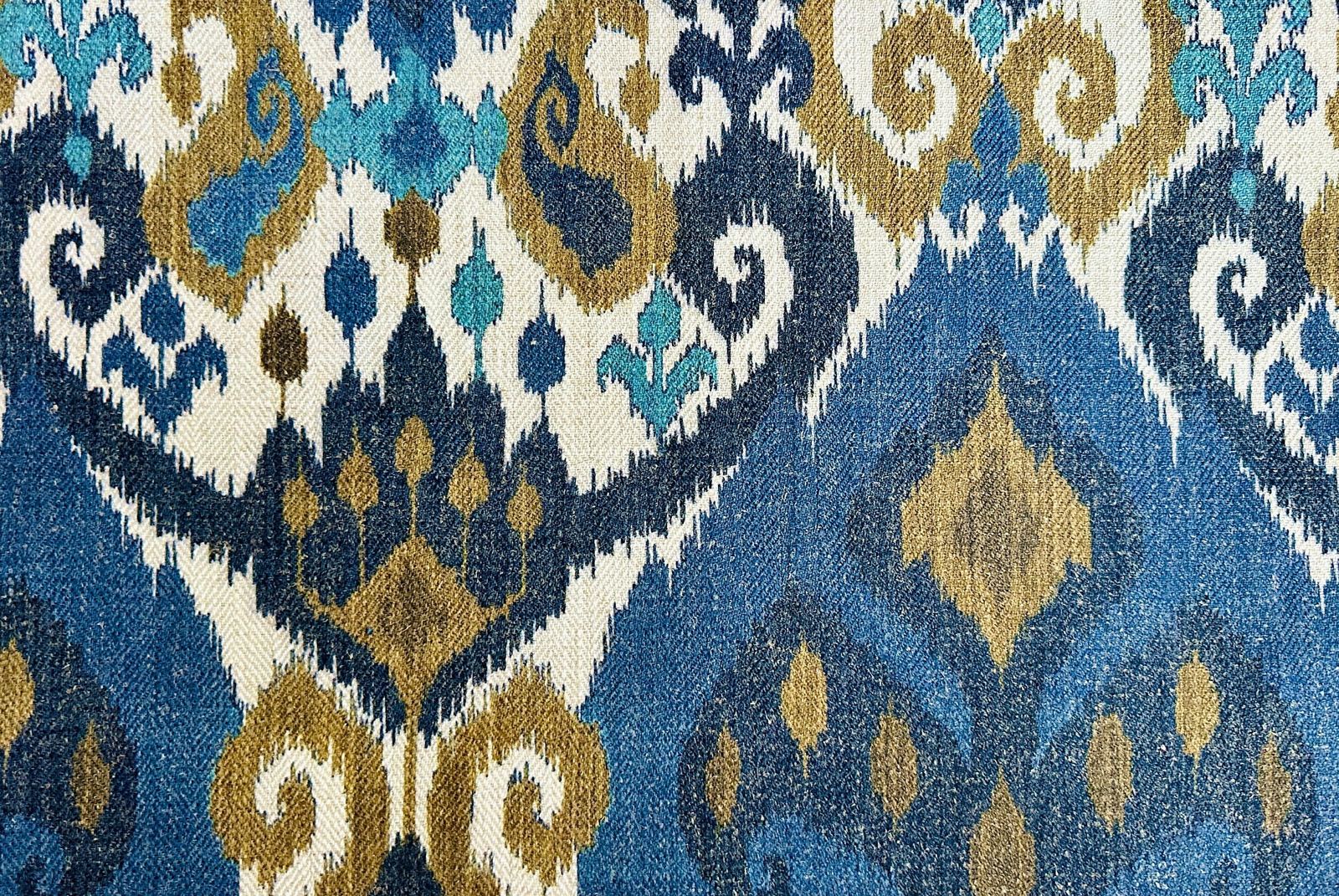 Blue Ikat Fabric, photo 1 of 6