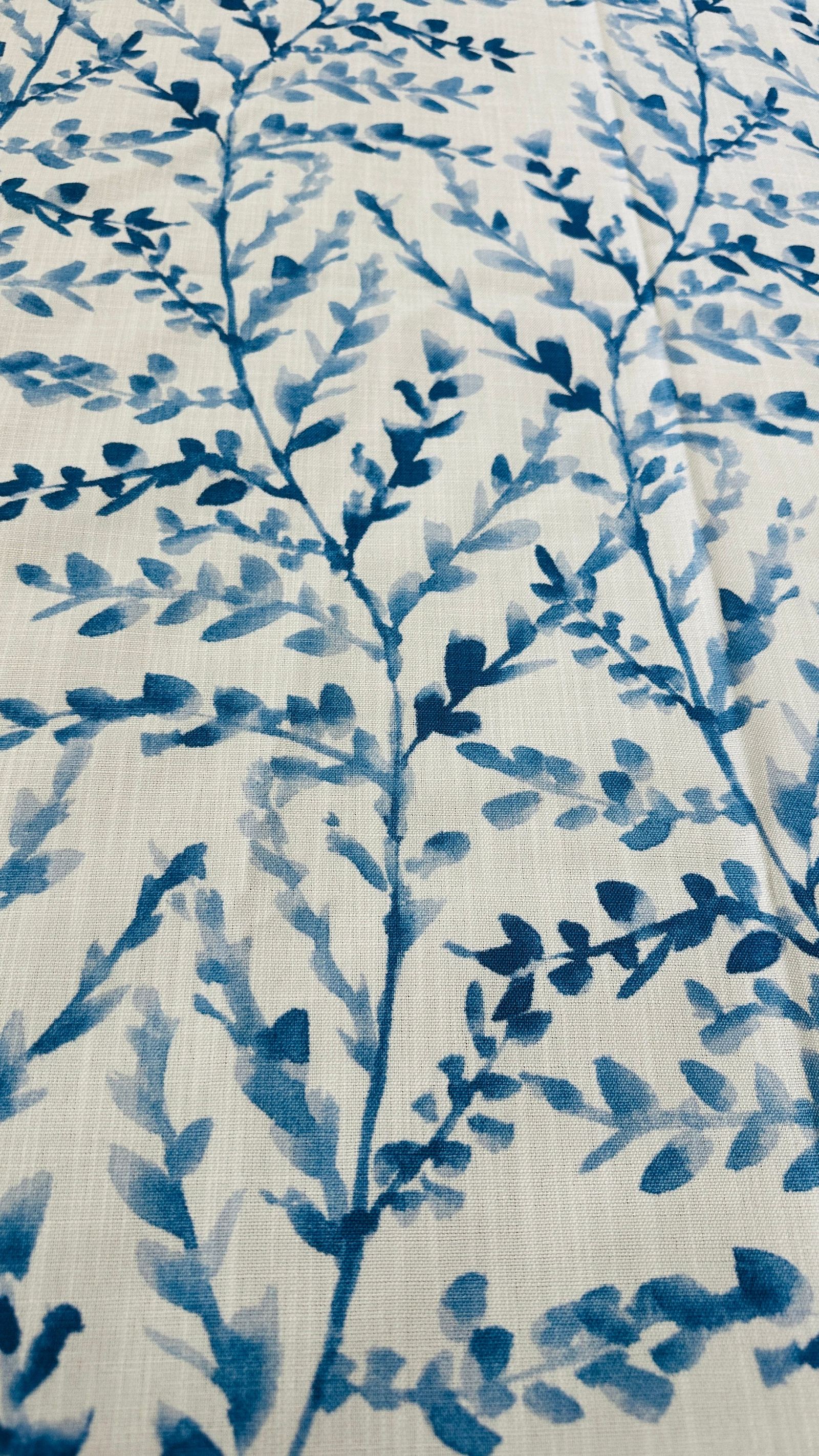 Botanical Curtain Panel, Blue & White, photo 1 of 10