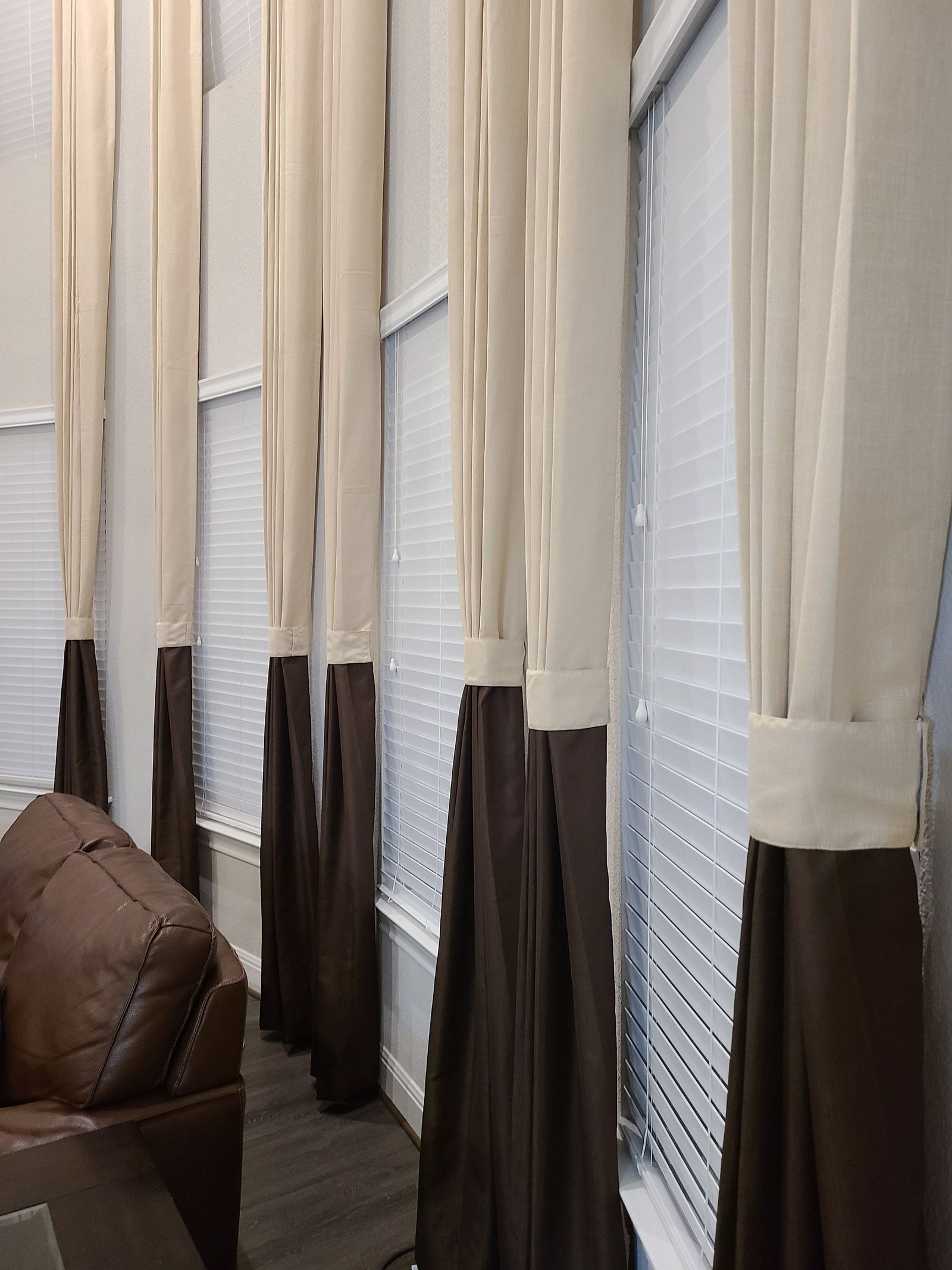 Cream and Espresso Brown Curtain Panel, photo 1 of 10