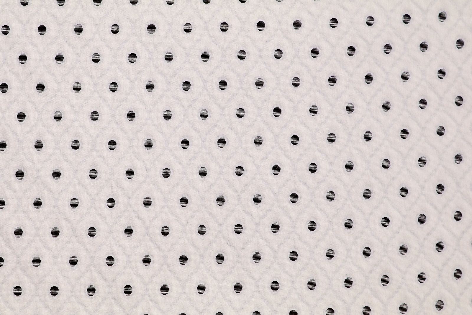 Black and White Geometric Embroidered Curtain Panel, Diamond Dots, photo 1 of 6