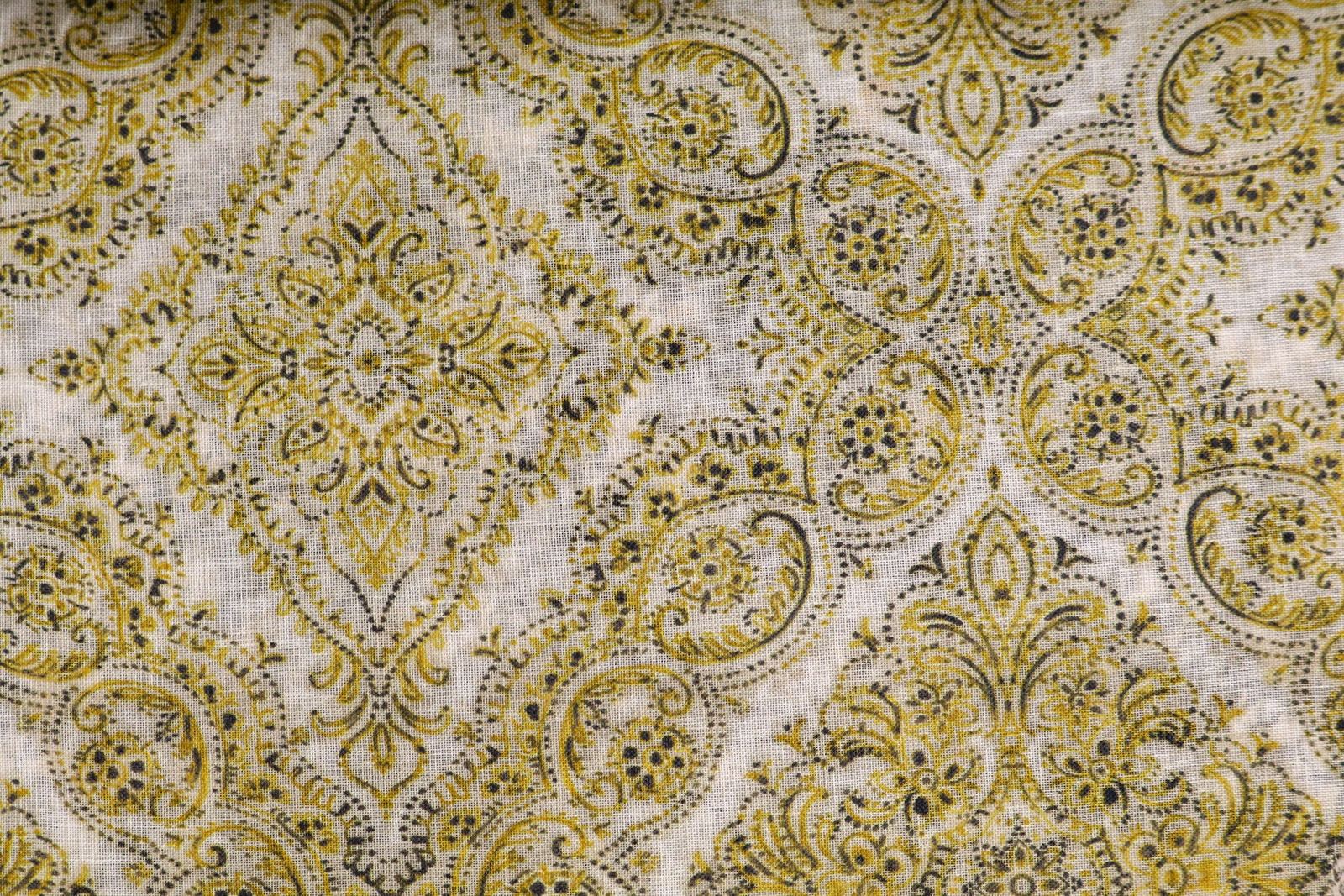 Olive Yellow Classic Medallion Damask, Olive, Yellow & Ivory, photo 1 of 4