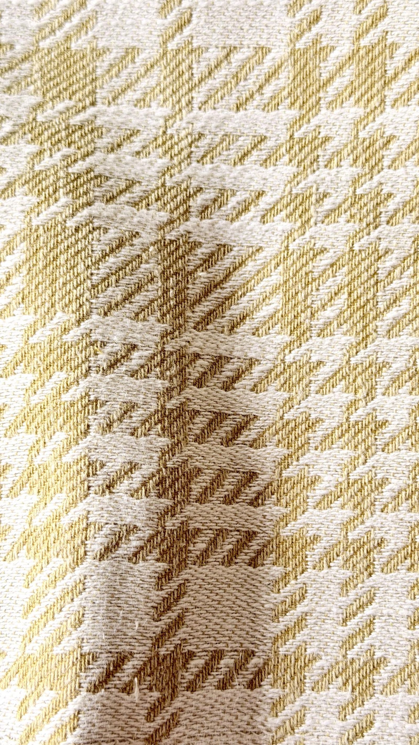 Yellow and Ivory Woven Houndstooth Curtains & Drapes, photo 1 of 7