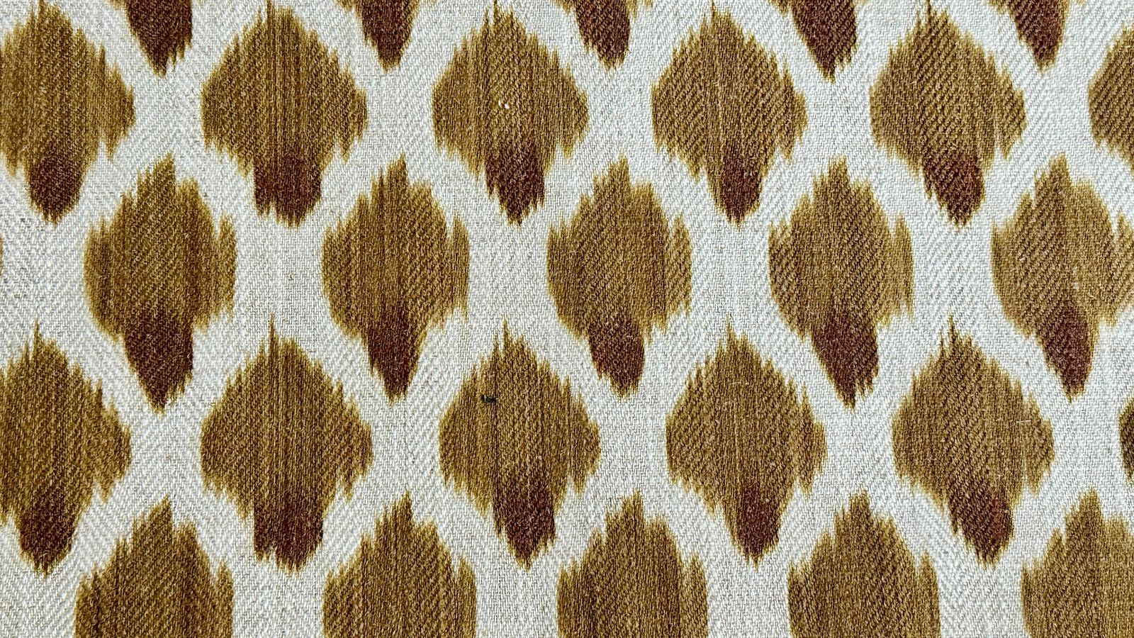 Dull Gold Ikat Fabric, photo 1 of 6
