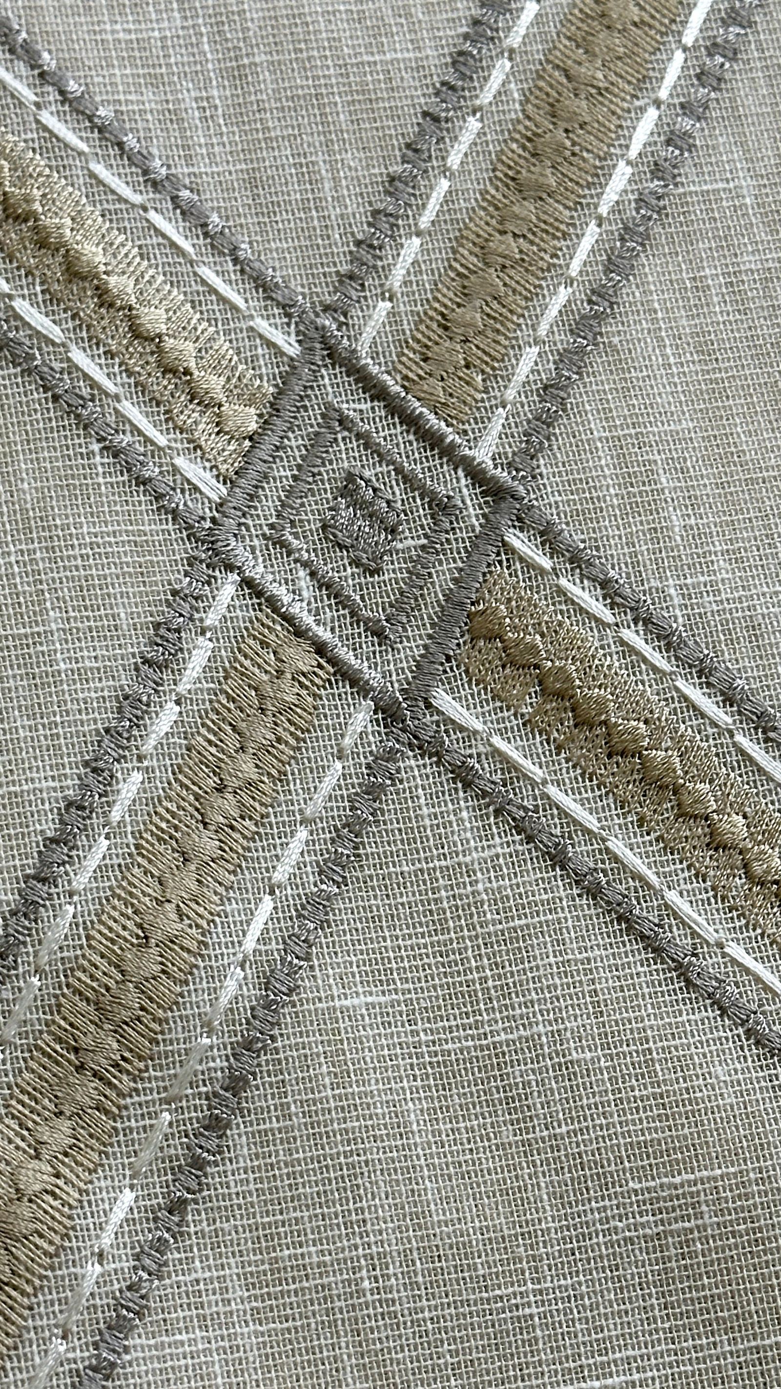 Embroidered Diamond Curtains, Golden Beige, photo 1 of 5