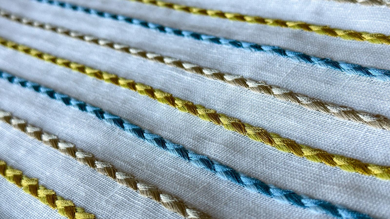 Embroidered Stripe Curtain Panel, photo 1 of 9