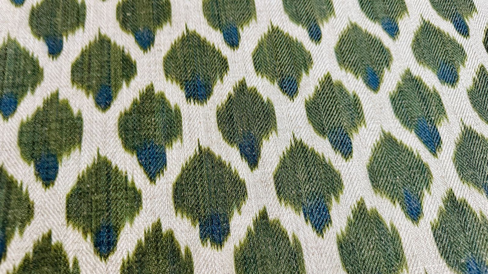 Green and Blue Ikat Fabric, photo 1 of 6