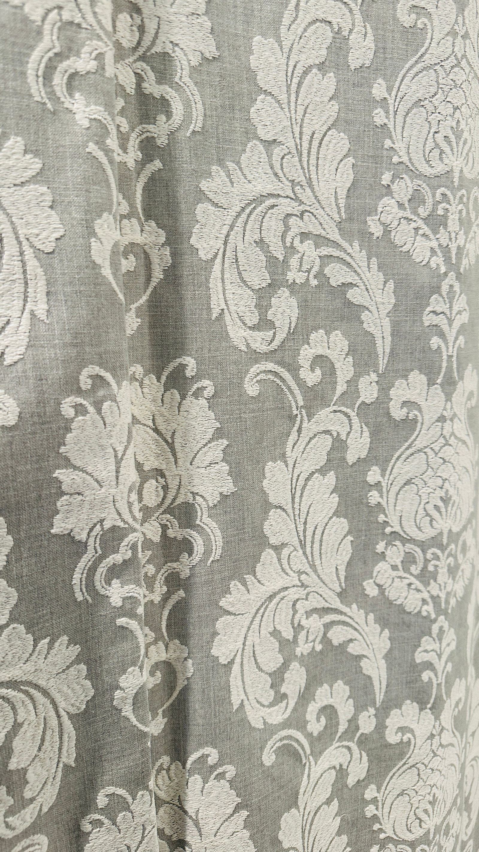 Grey Damask Embroidery Curtain, photo 1 of 8