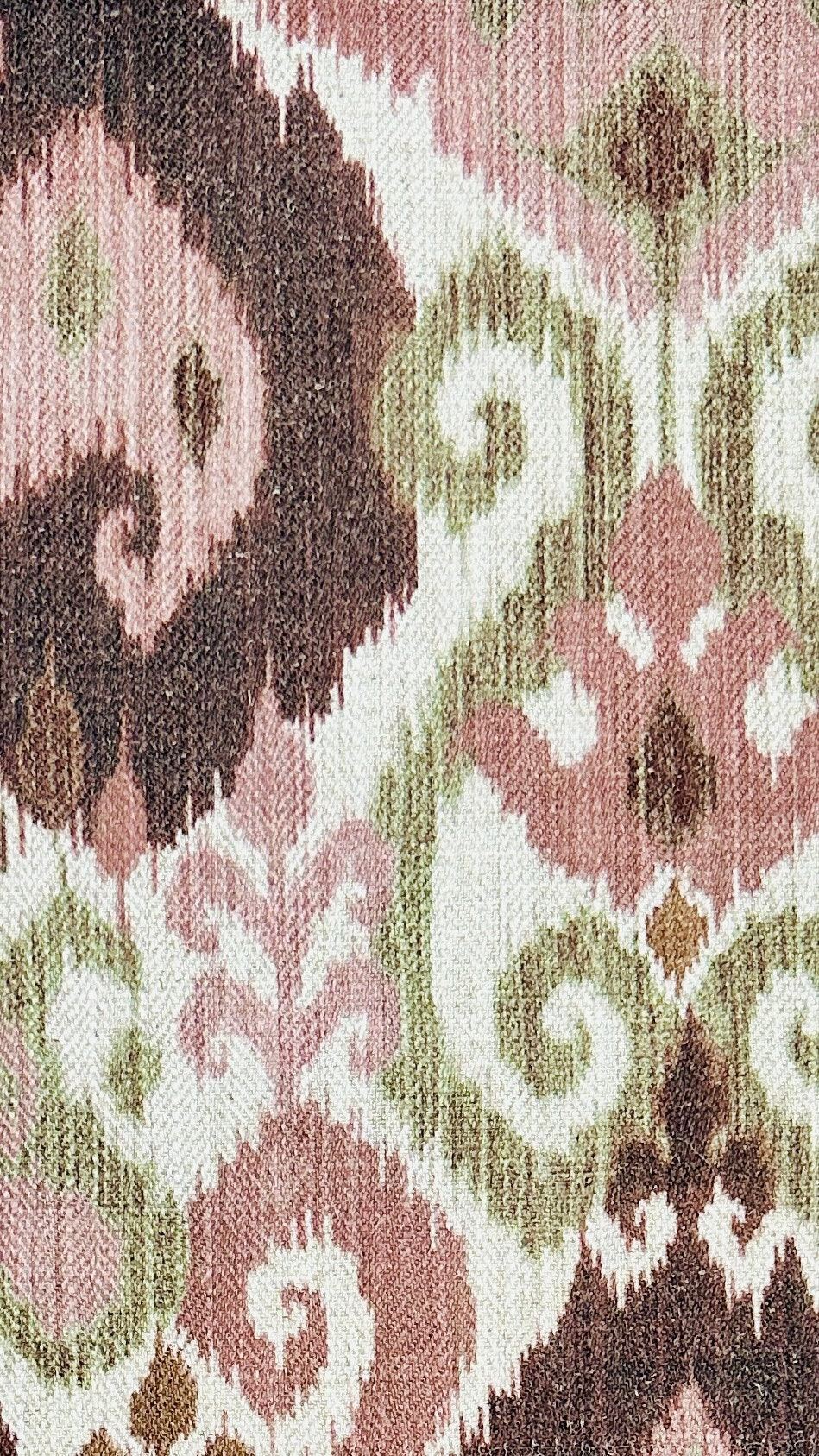 Ikat Curtain Panel, Pink, Green & Maroon, photo 1 of 9
