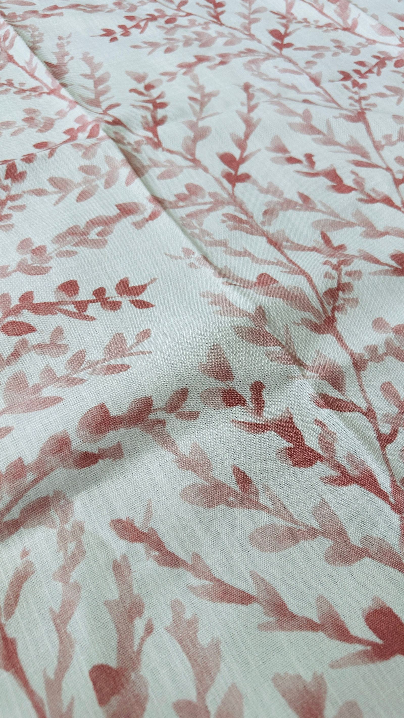 Red Botanical Watercolor Curtain Panel, photo 1 of 9