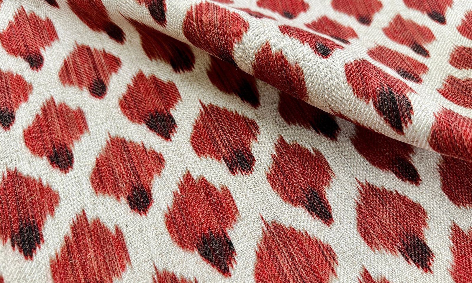 Red Ikat Curtain Fabric, photo 1 of 7