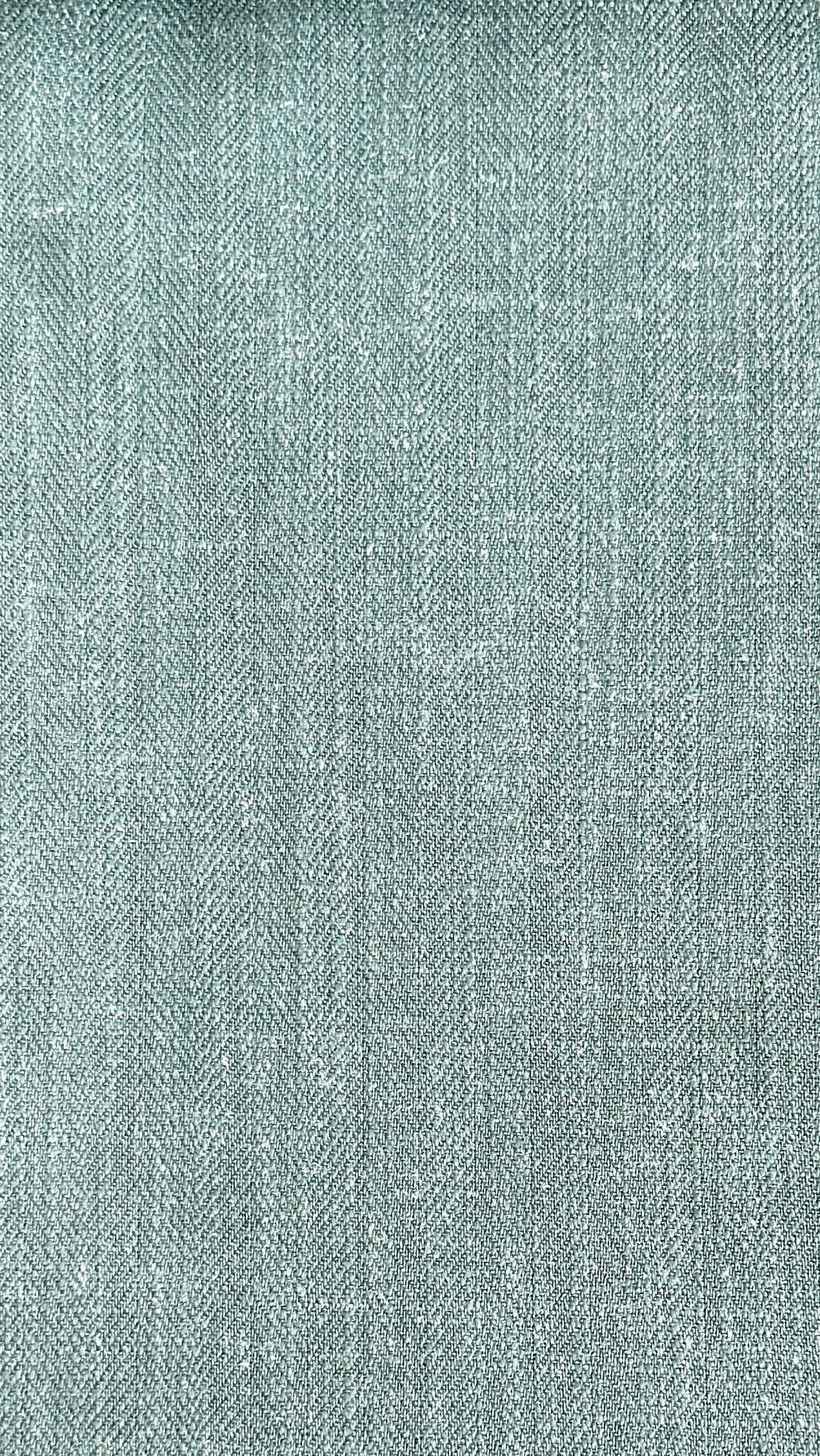 Teal Herringbone Curtain Fabric, photo 1 of 3