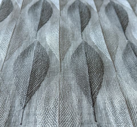 Botanical Leaf Embroidered Curtain Panel: Custom Valance Roman Shade — photo 1