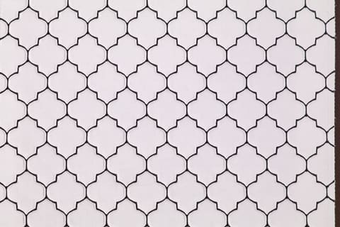 Custom Black and White Geometric Embroidered Curtain Panel — photo 1