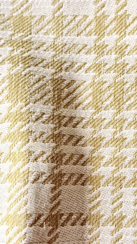 Custom Yellow and Ivory Woven Houndstooth Curtains & Drapes | Textured Mustard Check Window Treatments | Custom Decor — photo 1