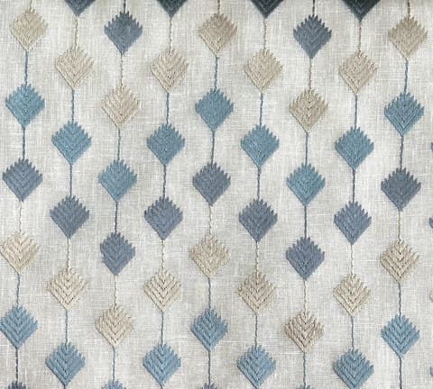 Geometric Diamond Embroidery Curtain: Custom White, Blue, Beige Drapes — photo 1