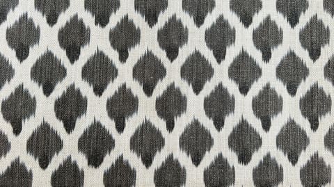 Gray Ikat Curtain Panel: Custom Living Room Drape Fabric — photo 1