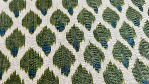 Green and Blue Ikat Fabric: Customizable Curtains and Upholstery — photo 1