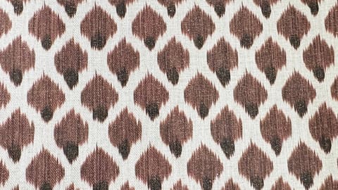 Ikat Curtain Panel: Rosy Brown & Off-White Indian Drape Fabric — photo 1