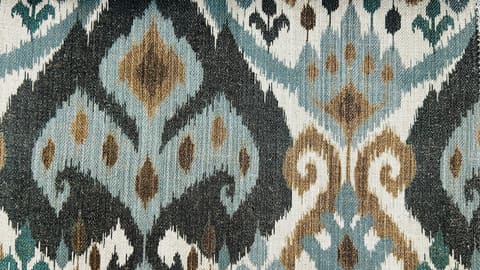 Indian Ikat Curtain Panel: Custom Linen Blend Drape Fabric — photo 1