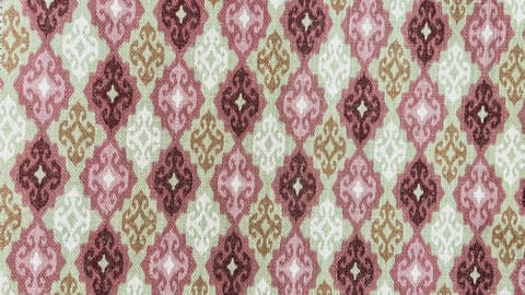 Indian Ikat Curtain Panel: Rosy Brown, Green, Pink Fabric — photo 1