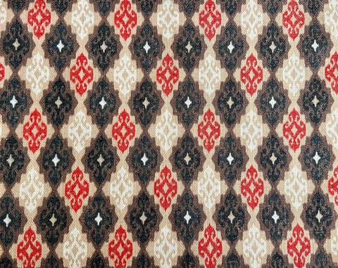 Red Beige Ikat Curtain: Geometric Living Room Decor — photo 1